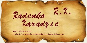 Radenko Karadžić vizit kartica